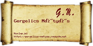 Gergelics Mátyás névjegykártya